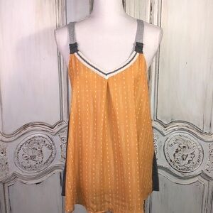 Rewind Sheer and Jersey Knit Two Tone NWT Boho Style Top Size Large